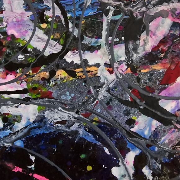 HANDCRAFTED Abstract Painting HANDPAINTED Wall Art Decor HANDMADE Color Artwork - Picture 6 of 17